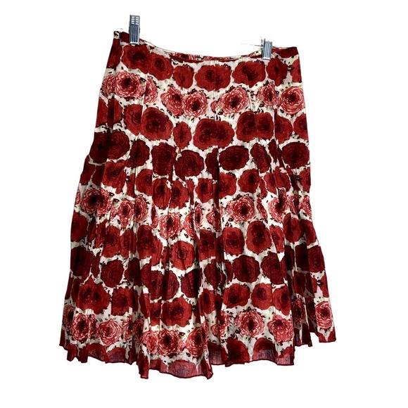 Ann Taylor Poppy Skirt Women Size 2 Floral Spring Summer Pleated * - Picture 1 of 5